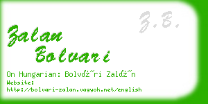 zalan bolvari business card